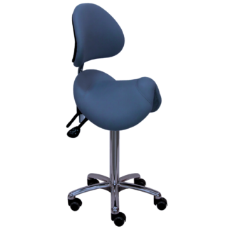 Siège selle de cheval IOWA bleu avec assise large suspendue par ressorts linéaires