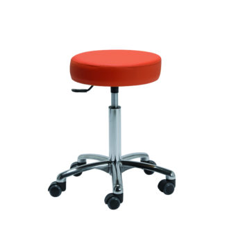 Tabouret pour espace de travail réduit TARBES de siegepro.com sur roulettes avec assise confort vinyle rouge