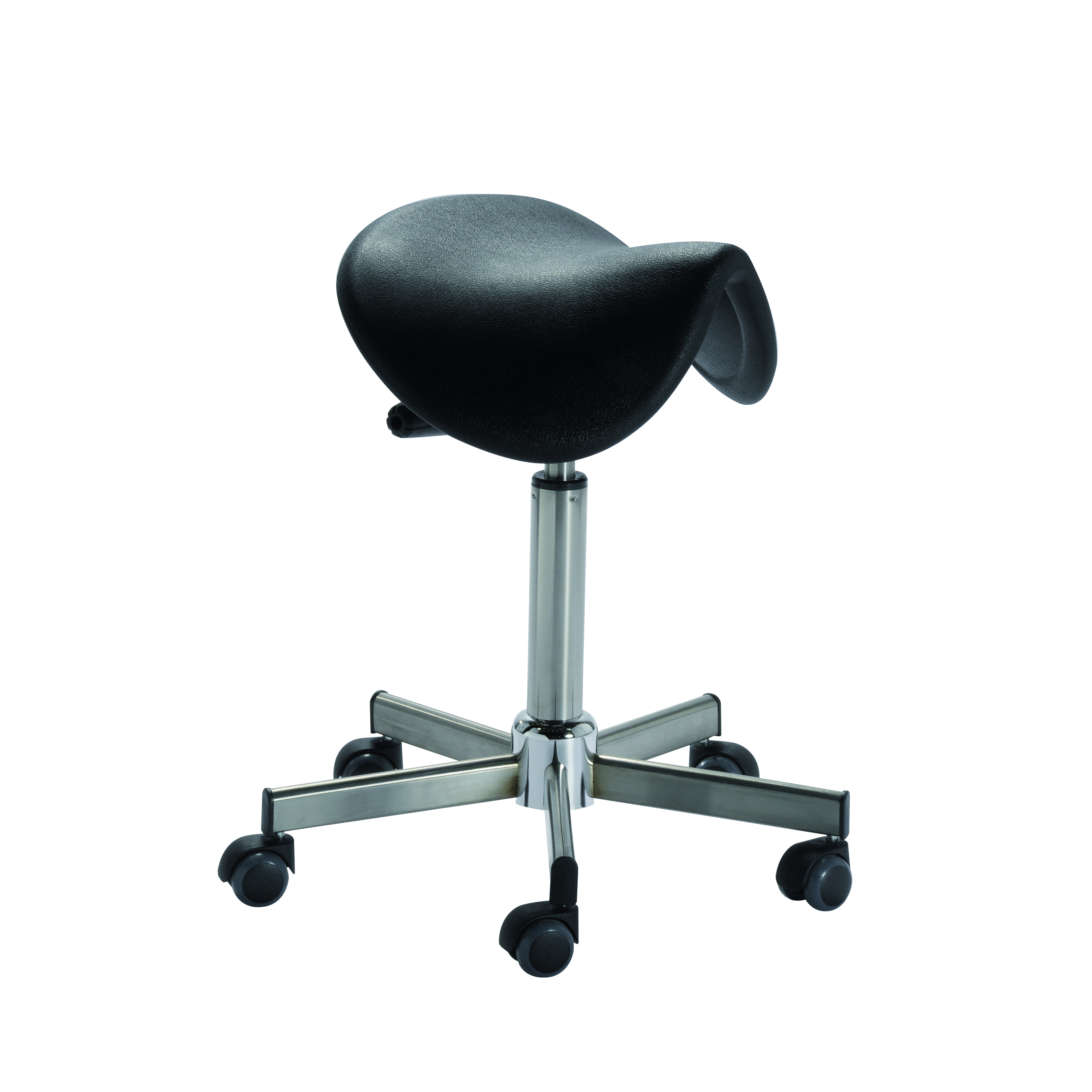 Le tabouret selle de cheval ergonomique IENA de siegepro.com est conçu pour les lieux de travail soumis à des exigences d'hygiène rigoureuses