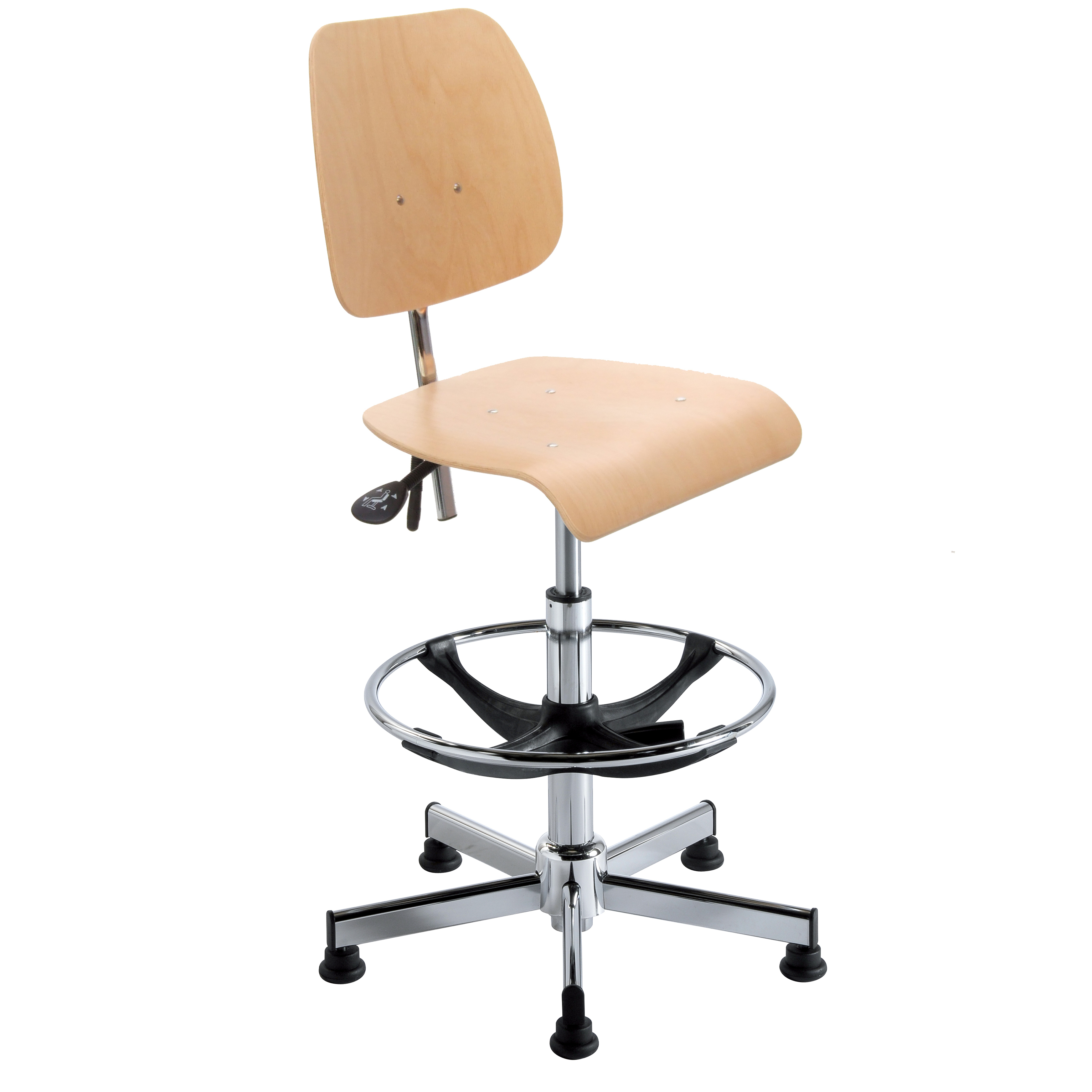 Siège OPTIMA de siegepro asynchrone vérin et piètement acier chromé