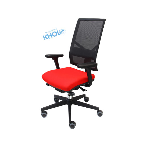 Fauteuil Avec Dossier Maille Noire New York Systeme Khol Air Et Support Lombaire Siegepro