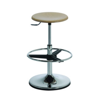 Tabouret assise bois piètement corolle ACTUAL de siegepro.com