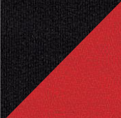 Bicolore tissu noir et rouge uni KU27