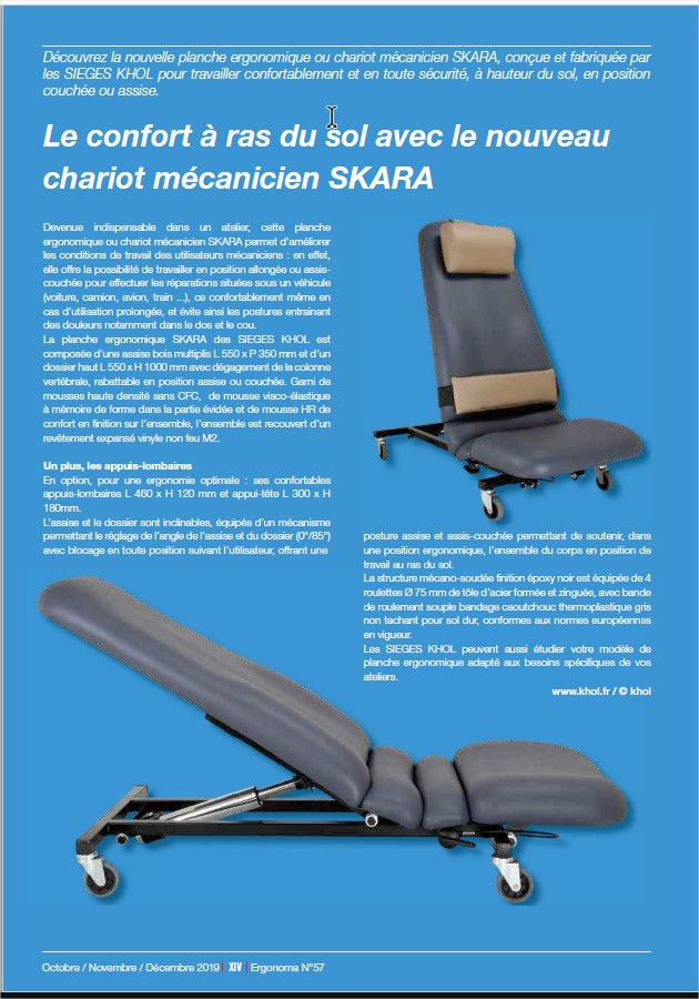 Article ERGONOMA JOURNAL sur la planche SKARA
