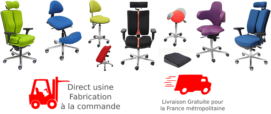 Siège de Bureau dossier tapissé DOT.PRO, Fauteuils ergonomiques